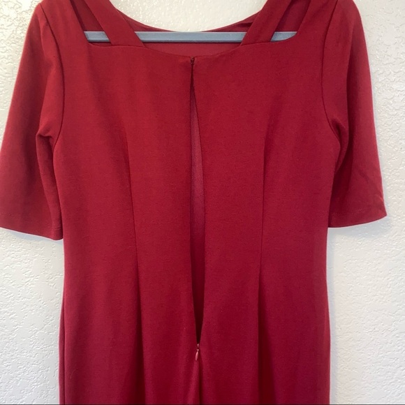 Carmen Marc Valvo Dark Red Midi Dress - Picture 7 of 16